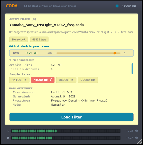 Coda correction filter processor